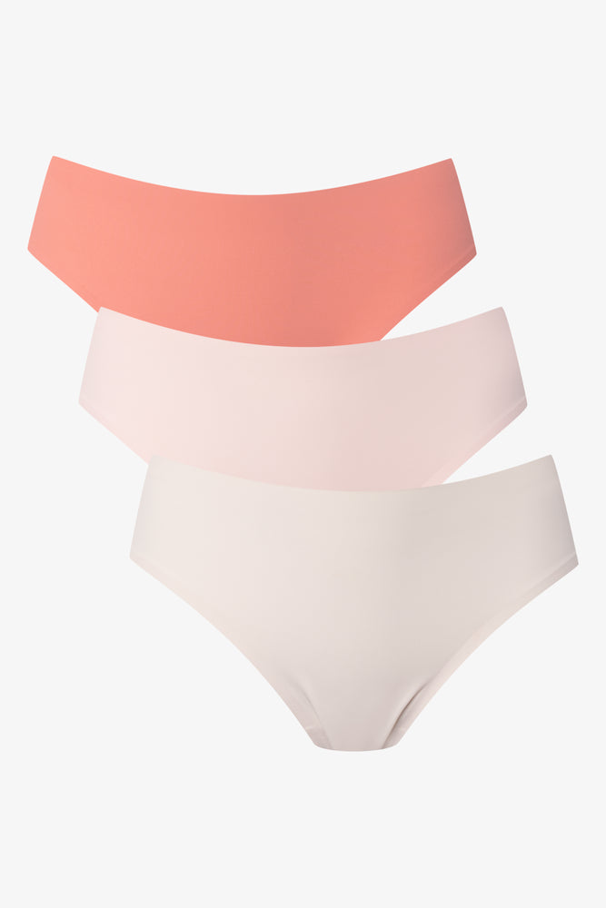3 Pack Bonded Brazilian Panty Pink And Natural