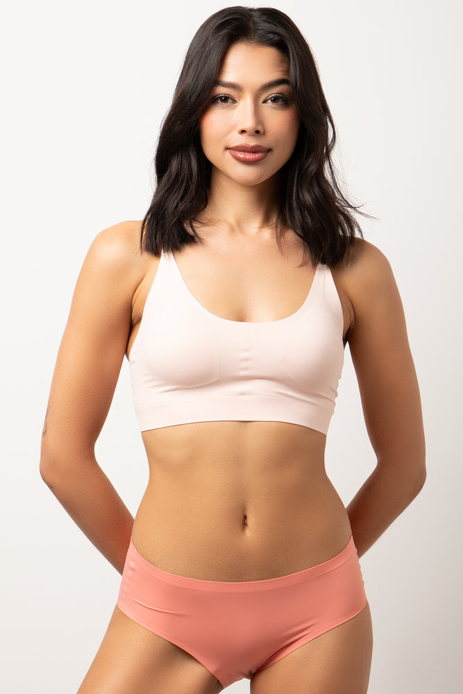 3 Pack Bonded Boyleg Panties Pink And Natural