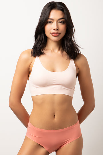 3 Pack Bonded Boyleg Panties Pink And Natural