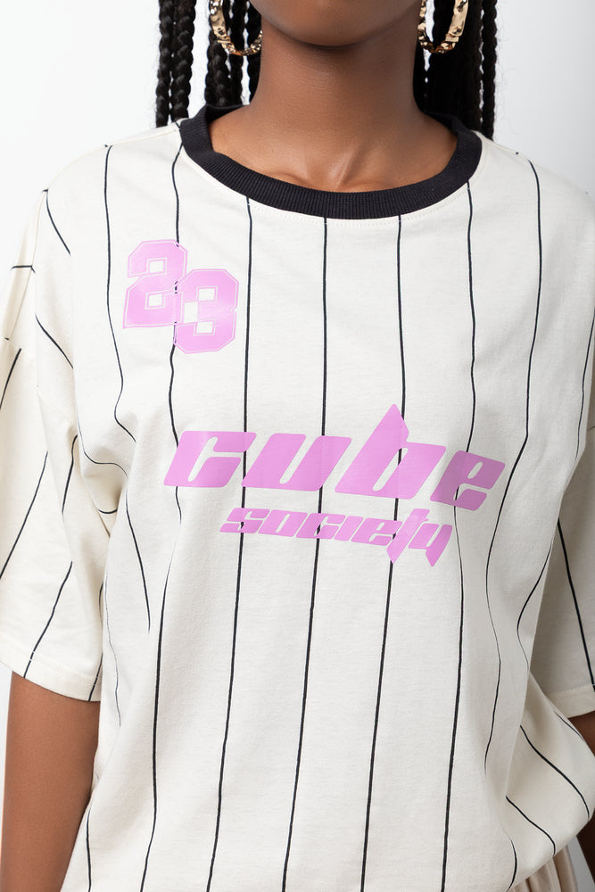 Oversized Stripe Shirt Cream And Black (3)