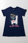 Llama Sleepshirt Navy