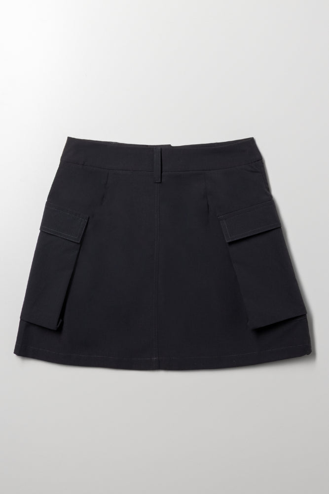 Cargo Skirt Dark Grey (2)