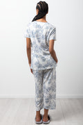 Floral Capri Pyjamas Light Grey (2)