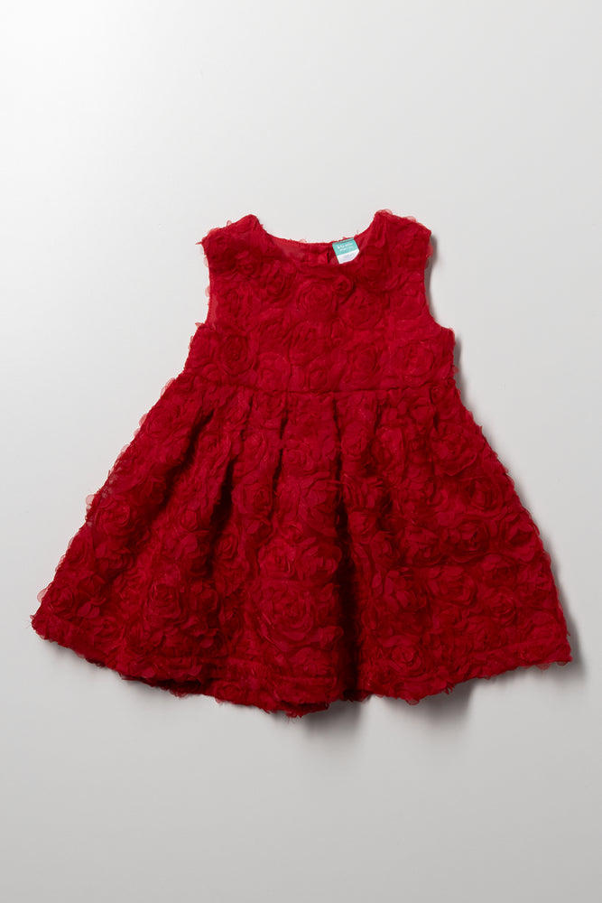 Rosette Dress Red