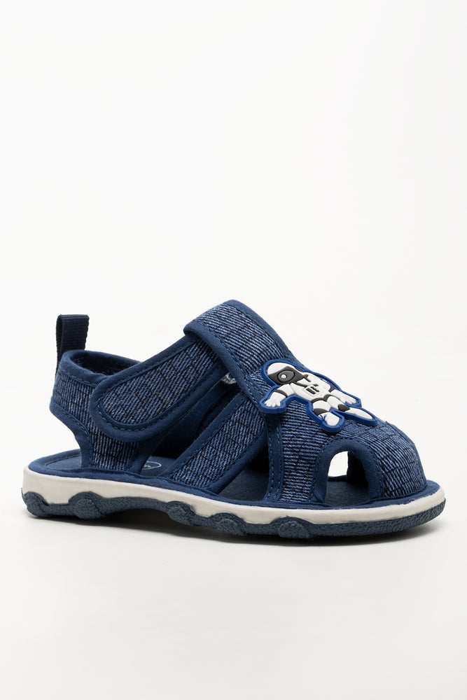 Spaceship Foxing Sandals Navy (1)