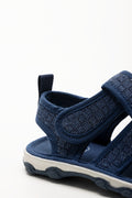 Spaceship Foxing Sandals Navy (3)
