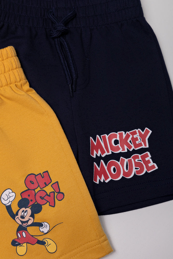 Mickey Mouse 2 Pack Shorts Black And Yellow