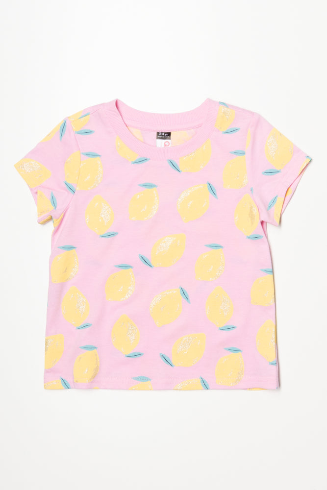 Lemons Short Sleeve T-Shirt Pink