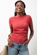 Lettuce Edge Bubble Knit Short Sleeve T-Shirt