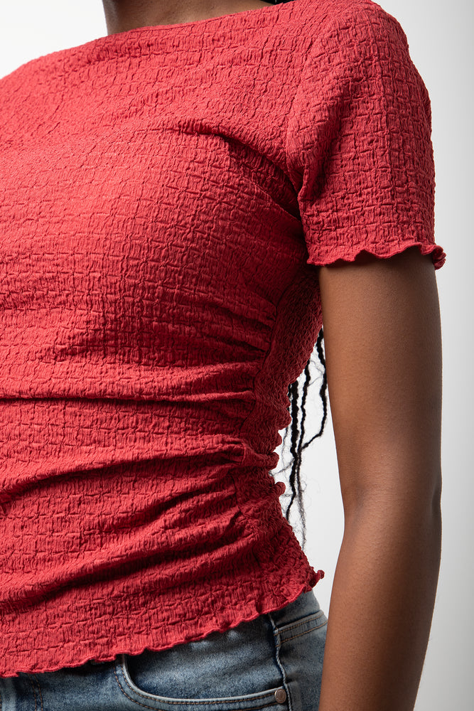 Lettuce Edge Bubble Knit Short Sleeve T-Shirt (3)