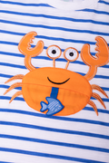 Pocket Crab Stripe T-Shirt Blue And White (1)