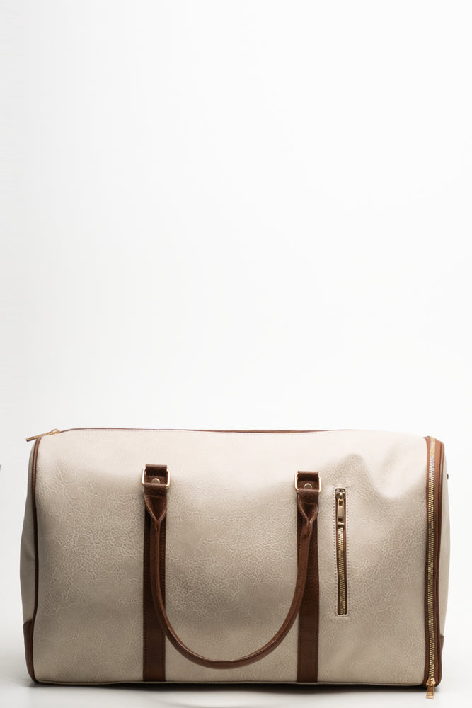 Shoe Compartment Weekender Bag Natural
