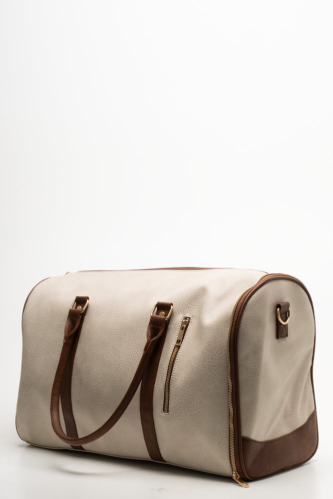 Shoe Compartment Weekender Bag Natural