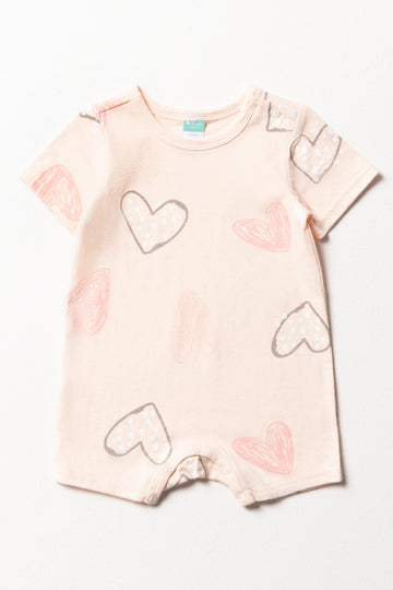 Hearts Romper Light Pink