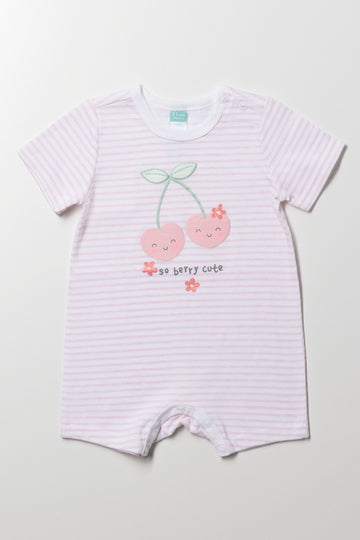 Cherry Romper Pink