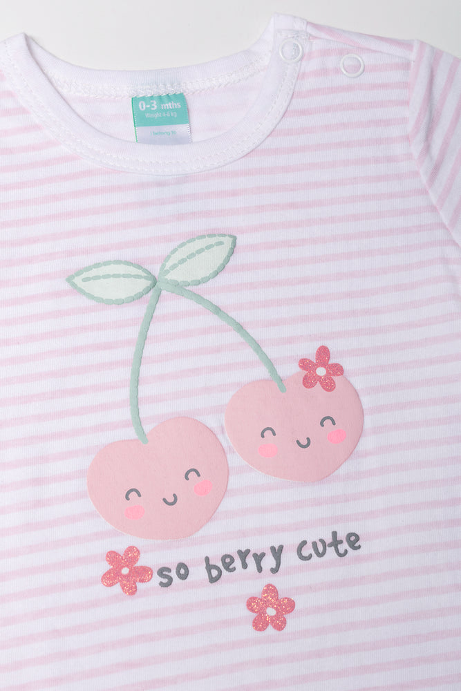 Cherry Romper Pink