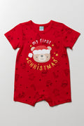 My First Christmas Romper Red