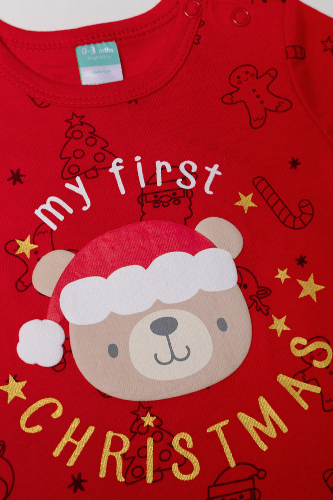My First Christmas Romper Red