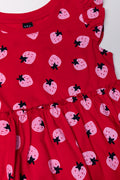 Strawberry Flutter Sleeve Dress Red (1)