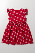 Strawberry Flutter Sleeve Dress Red (2)
