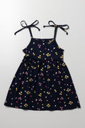 Floral Strappy Dress Black