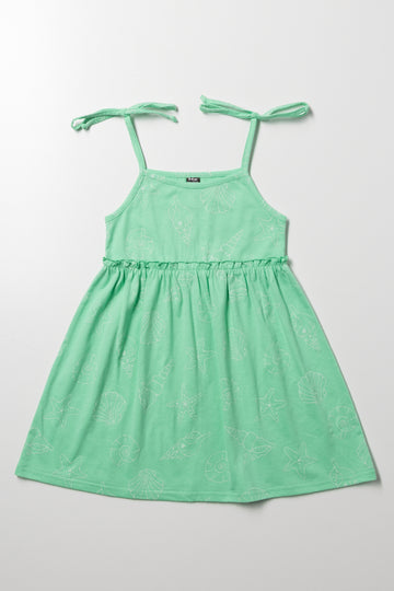 Seashell Strappy Dress Green