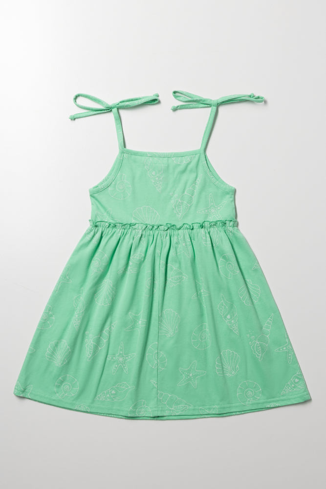 Seashell Strappy Dress Green (2)