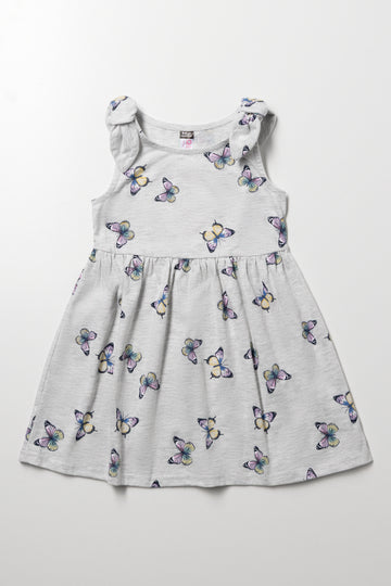 Butterfly Dress With Bows Grey