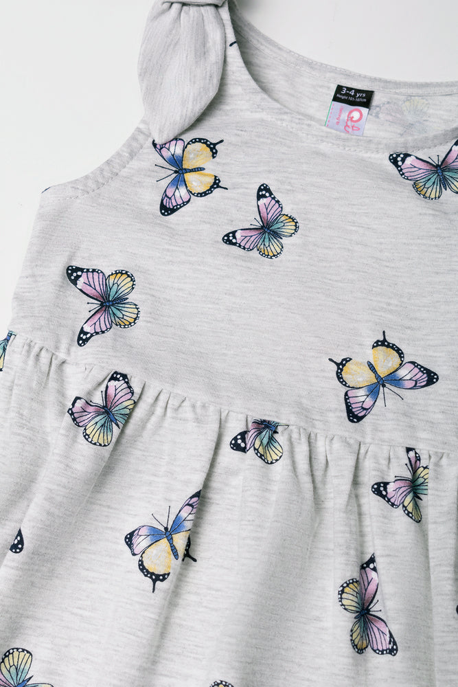 Butterfly Dress With Bows Grey (1)