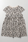 Animal Print Cap Sleeve Dress Natural (2)