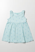 Flower Babydoll Dress Aqua