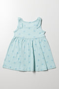 Flower Babydoll Dress Aqua (2)