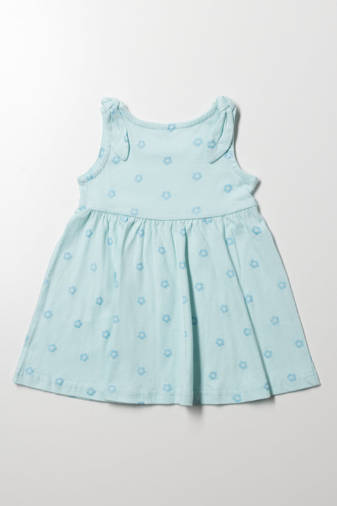 Flower Babydoll Dress Aqua (2)
