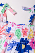 Strappy Tiered Dress White (1)