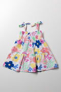 Strappy Tiered Dress White (2)