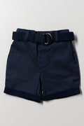 Belted Chino Shorts Navy