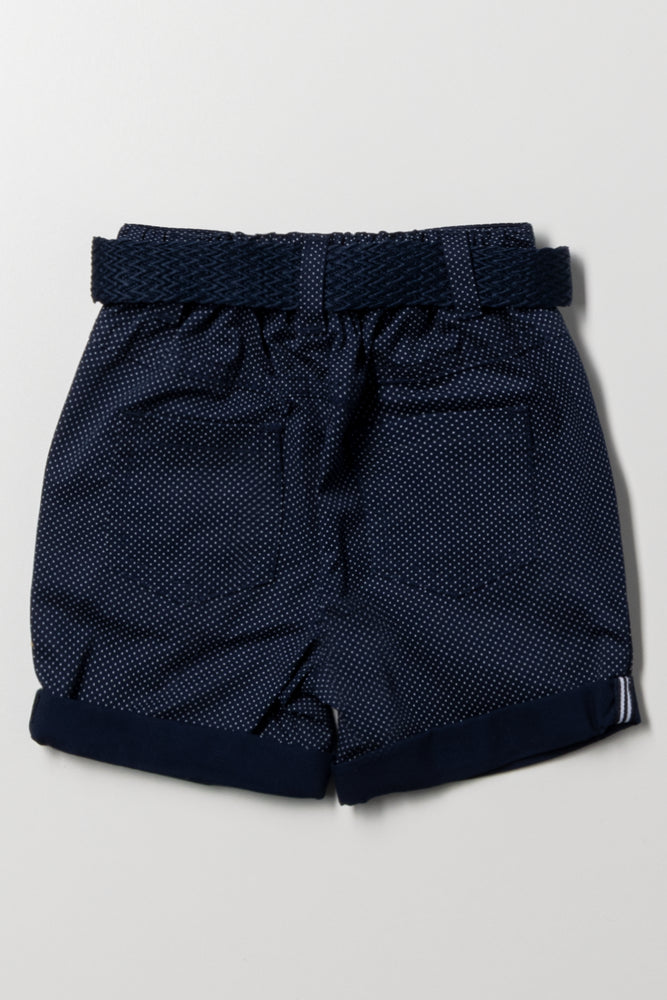 Belted Chino Shorts Navy (2)
