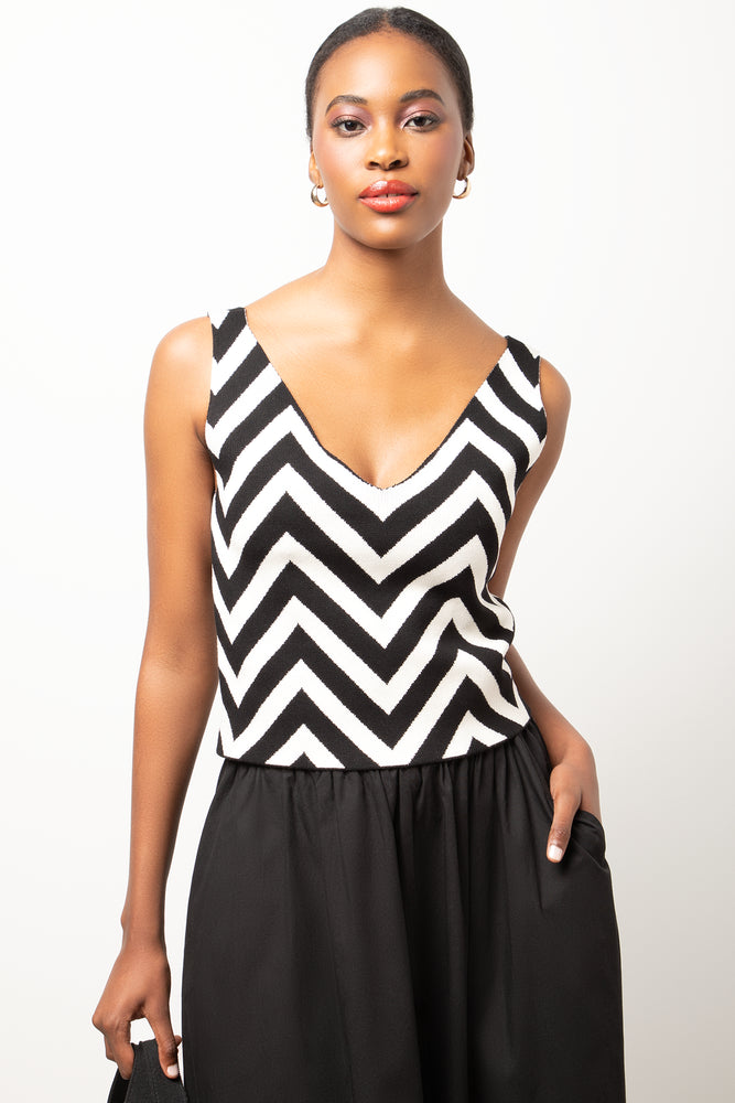 Sleeveless Cami Stone & Black
