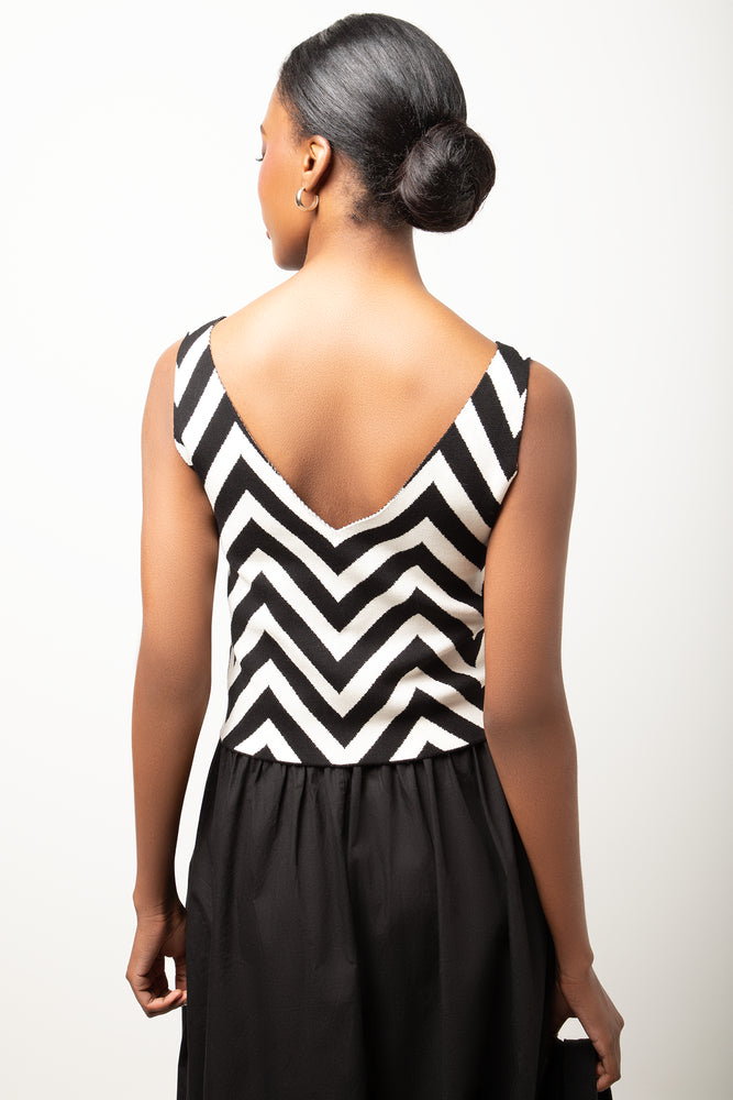Sleeveless Cami Stone & Black (2)