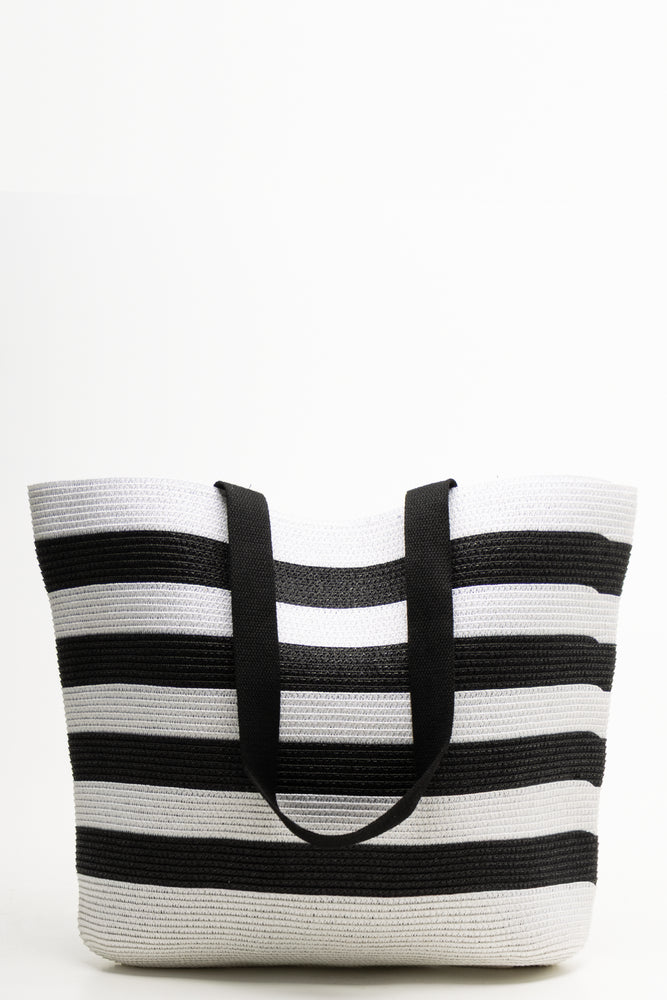 Large Beach Tote Bag Black And White (2)