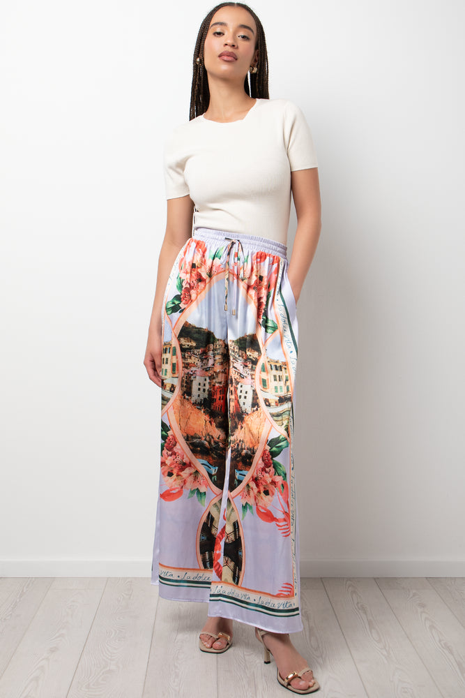 Relaxed Satin Pants Multicolour