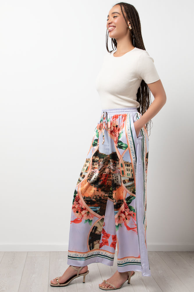 Relaxed Satin Pants Multicolour (2)