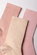 3 Pack Crew Socks Socks Natural And Pink (1)