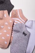 5 Pack Lowcut Socks Grey, Natural And White (1)