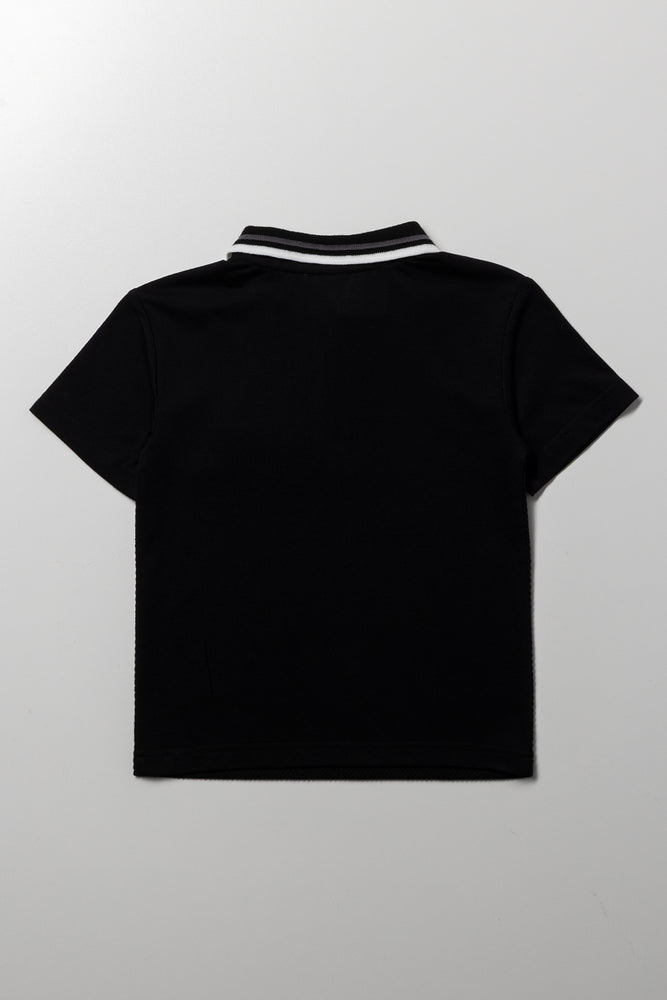Short Sleeve Golfer Black (2)