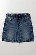 Pull On Denim Shorts Blue