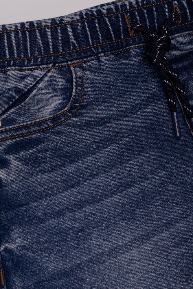 Pull On Denim Shorts Blue