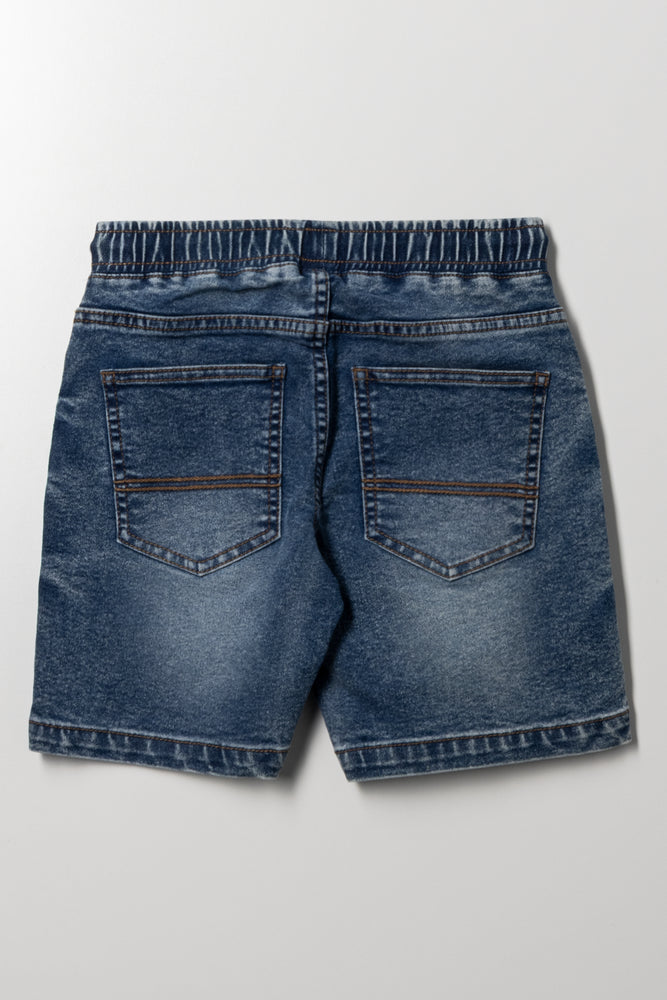 Pull On Denim Shorts Blue (2)