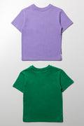 Hulk 2 Pack Short Sleeve T-Shirts Green And Purple (3)