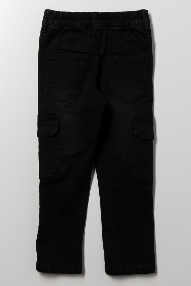 Cargo Denim Jeans Black (3)